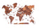 24" X 39" Brown and Tan Wood World Map Hanging Dimensional Sculpture