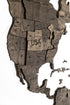 47" X 79" Dark Brown Wood World Map Hanging Dimensional Sculpture