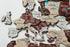 24" X 39" Brown and Beige Wood World Map Hanging Dimensional Sculpture