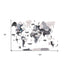 35" X 59" Black Gray and White Wood World Map Hanging Dimensional Sculpture