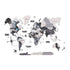 35" X 59" Black Gray and White Wood World Map Hanging Dimensional Sculpture