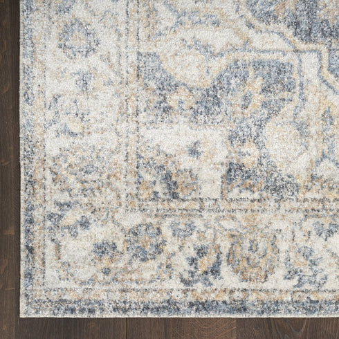 9' X 12' Gray Oriental Power Loom Area Rug