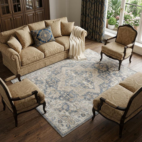 9' X 12' Gray Oriental Power Loom Area Rug