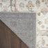 8' X 10' Gray Orange And Ivory Floral Medallion Distressed Washable Area Rug