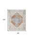 8' X 10' Gray Orange And Ivory Floral Medallion Distressed Washable Area Rug