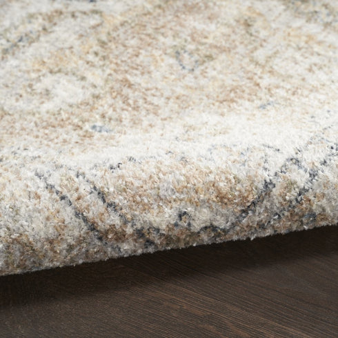8' X 10' Beige Oriental Power Loom Washable Area Rug
