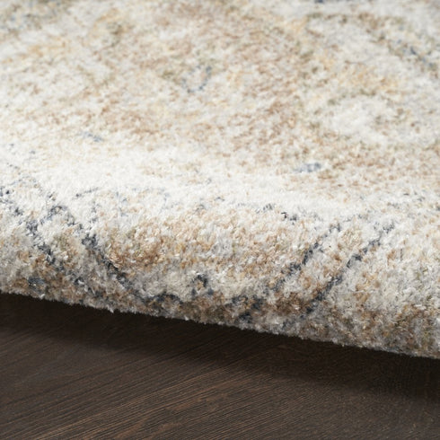8' X 10' Beige Oriental Power Loom Washable Area Rug