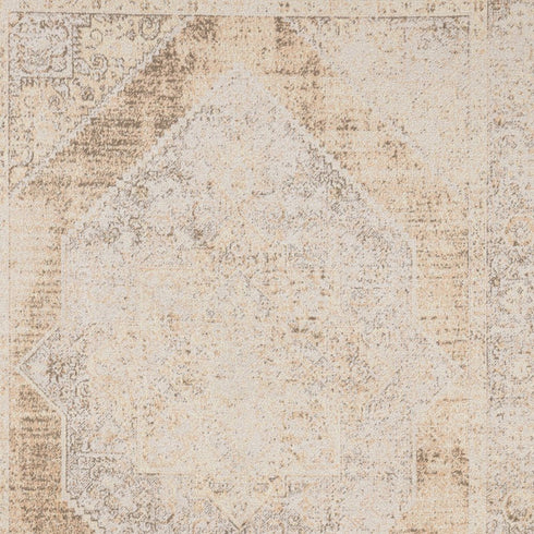 8' X 10' Beige Oriental Power Loom Washable Area Rug