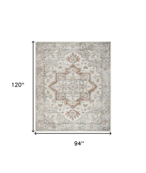 9' X 12' Gray Oriental Power Loom Area Rug