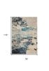 9' X 12' Ivory Abstract Power Loom Area Rug