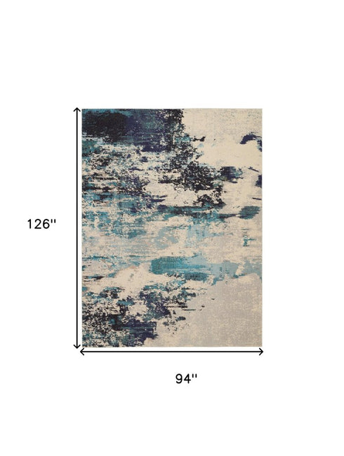 9' X 12' Ivory Abstract Power Loom Area Rug