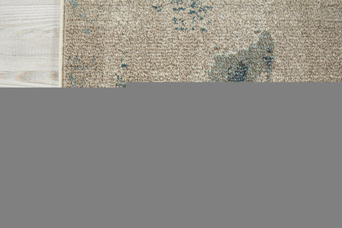 10' Blue And Gray Abstract Runner Rug