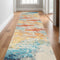 10' Blue And Gray Abstract Runner Rug