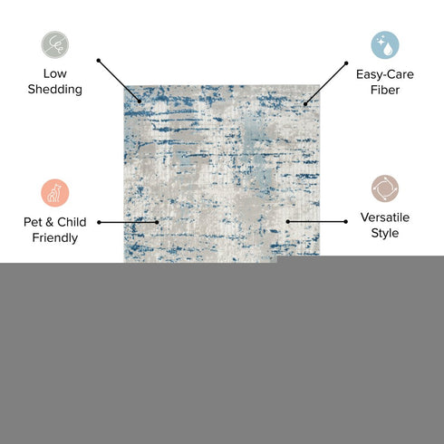 10' Beige and Ivory Abstract Power Loom Runner Rug