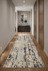 10' Beige and Ivory Abstract Power Loom Runner Rug