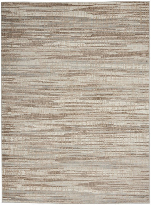7' X 10' Brown Abstract Power Loom Area Rug