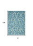 8' X 10' Blue Damask Power Loom Area Rug