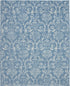 8' X 10' Blue Damask Power Loom Area Rug