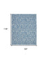 8' X 10' Blue Damask Power Loom Area Rug