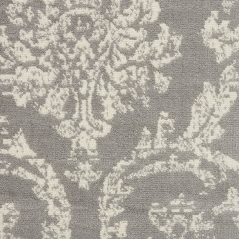 8' X 10' Gray Damask Power Loom Area Rug