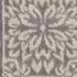7' Gray Floral Power Loom Runner Rug
