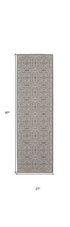 7' Gray Floral Power Loom Runner Rug