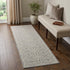 7' Gray Floral Power Loom Runner Rug