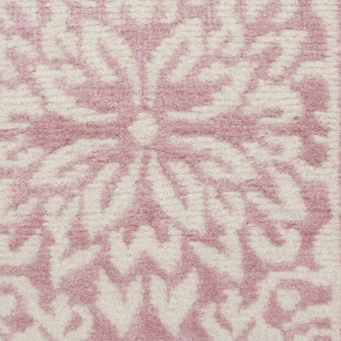 7' Pink Floral Power Loom Runner Rug