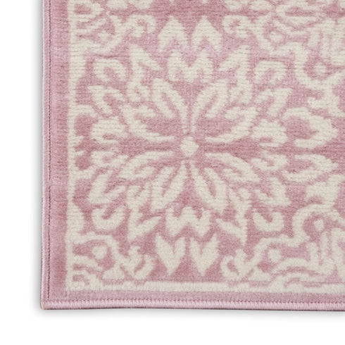 7' Pink Floral Power Loom Runner Rug