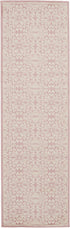 7' Pink Floral Power Loom Runner Rug