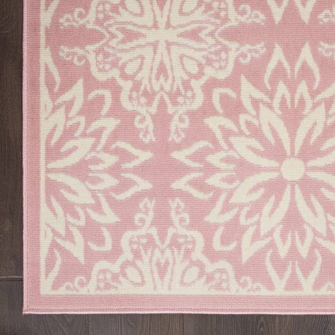 8' X 10' Pink Floral Power Loom Area Rug