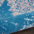 8' Blue Damask Power Loom Runner Rug