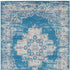 8' X 10' Blue Damask Power Loom Area Rug