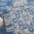 8' X 10' Blue Damask Power Loom Area Rug