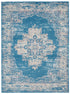 8' X 10' Blue Damask Power Loom Area Rug