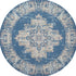 8' X 10' Blue Damask Power Loom Area Rug