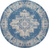 8' X 10' Blue Damask Power Loom Area Rug