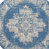 8' X 10' Blue Damask Power Loom Area Rug