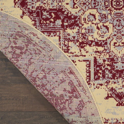 8' X 10' Cream Damask Power Loom Area Rug