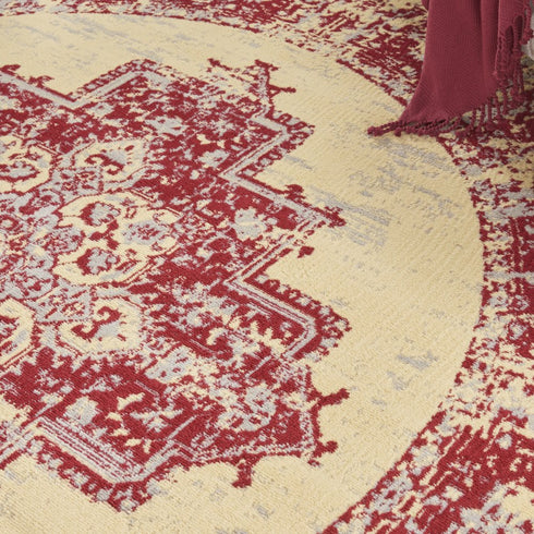 8' X 10' Cream Damask Power Loom Area Rug
