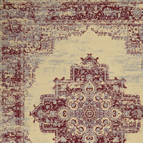 8' X 10' Cream Damask Power Loom Area Rug
