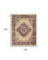 8' X 10' Cream Damask Power Loom Area Rug