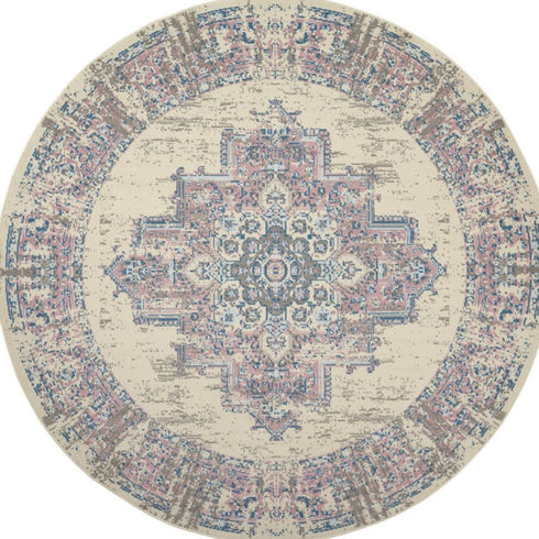 8' X 10' Pink Damask Power Loom Area Rug
