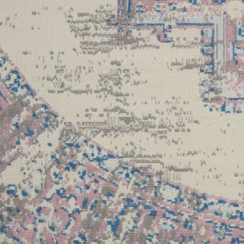 8' X 10' Pink Damask Power Loom Area Rug