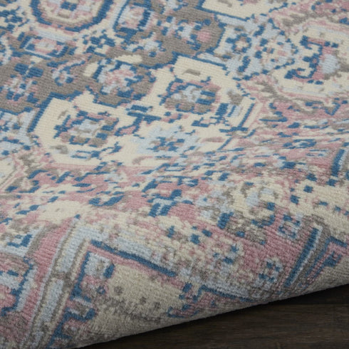 8' X 10' Pink Damask Power Loom Area Rug