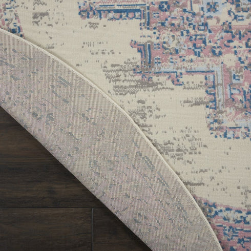 8' X 10' Pink Damask Power Loom Area Rug