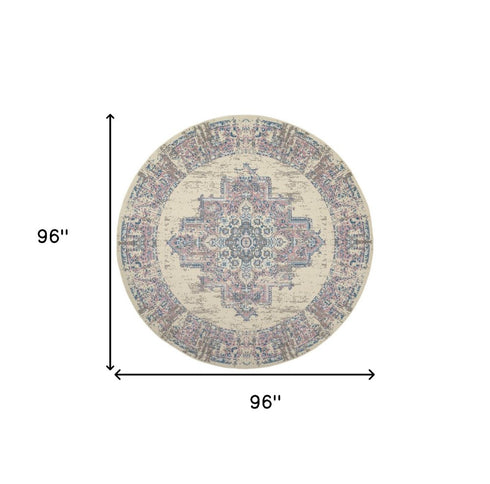 8' X 10' Pink Damask Power Loom Area Rug