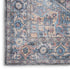 9' X 12' Blue And Pink Floral Power Loom Distressed Washable Area Rug