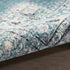 8' X 10' Aqua Floral Power Loom Distressed Area Rug