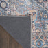 9' X 12' Blue And Pink Floral Power Loom Distressed Washable Area Rug